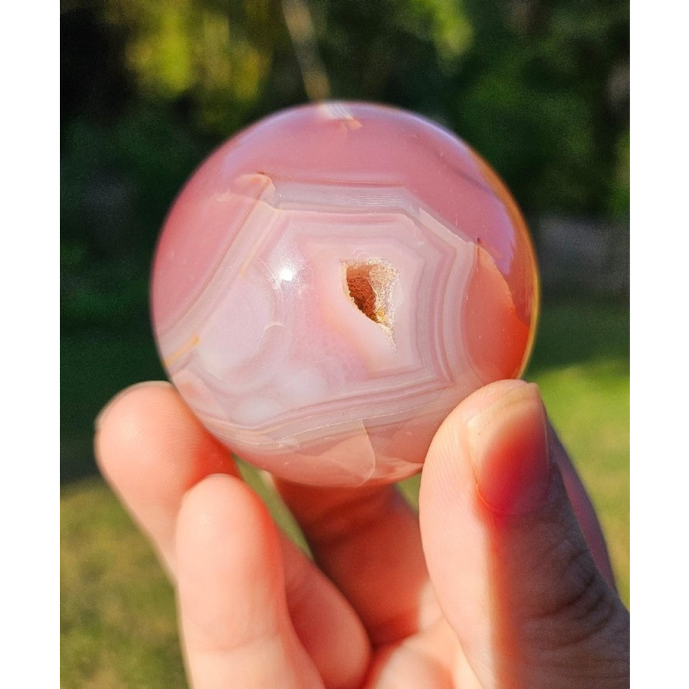pink jelly agate sphere 2 in